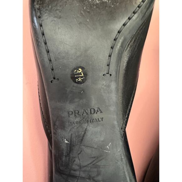 Prada Leather Mules 37.5 womens - used - Picture 5 of 7